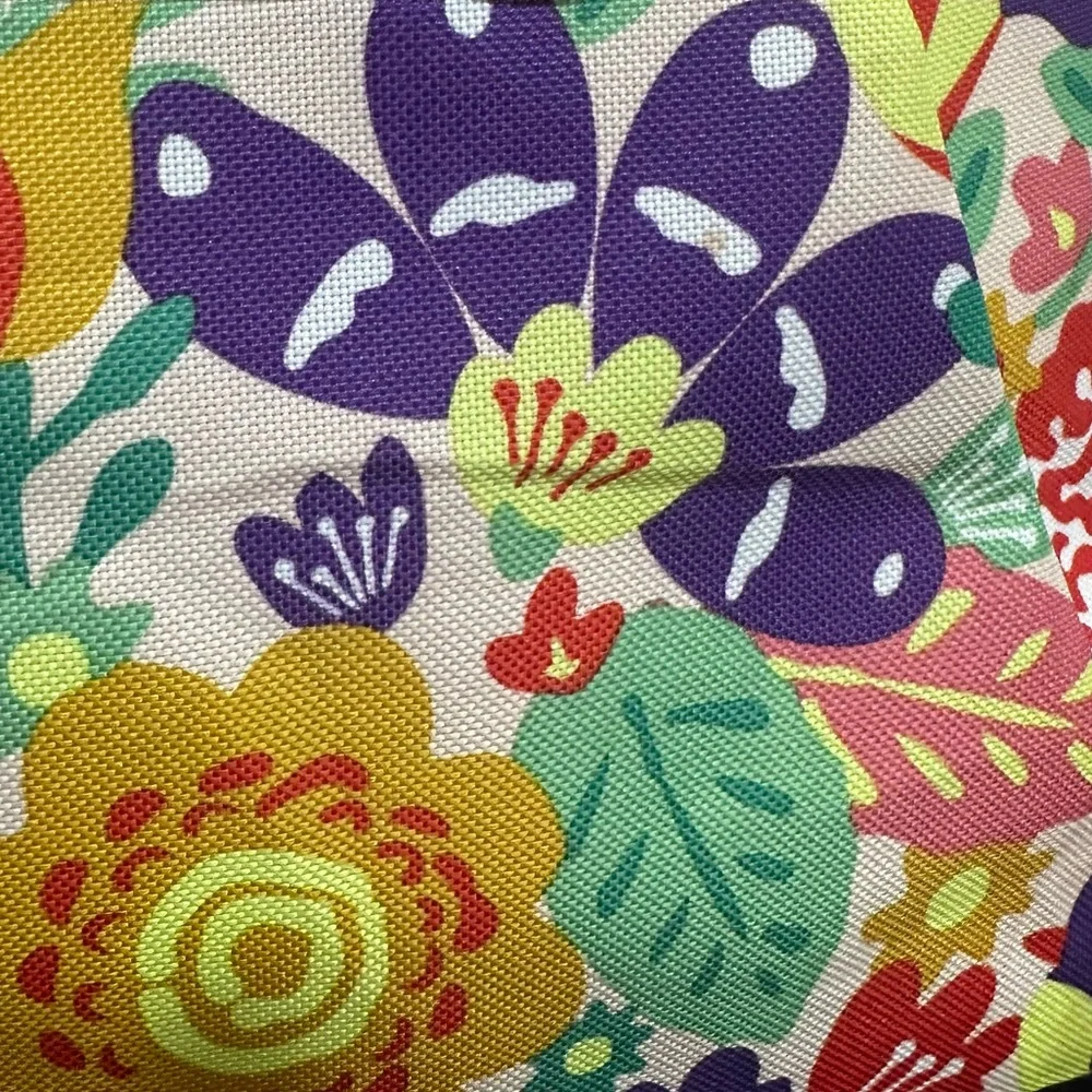 Lily Bloom Floral Insulated Lunch Tote Bag - Vibrant Bird & Flower Print - Picture 3 of 13